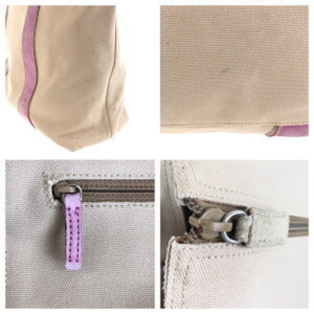 Prada Triangular Bag Beige Shoulder Suede Pink Ca… - image 4